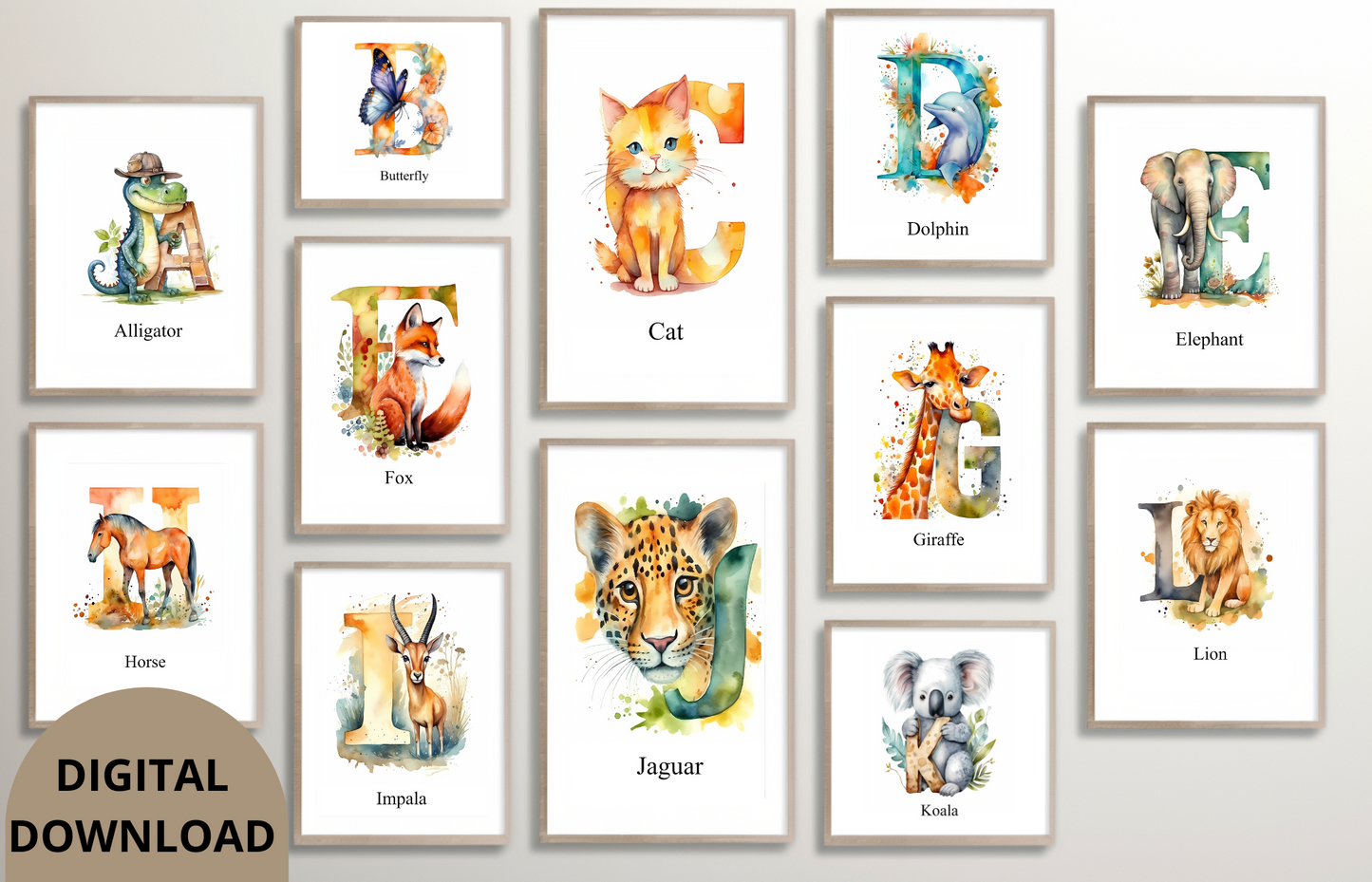 Animal Alphabet Nursery Prints