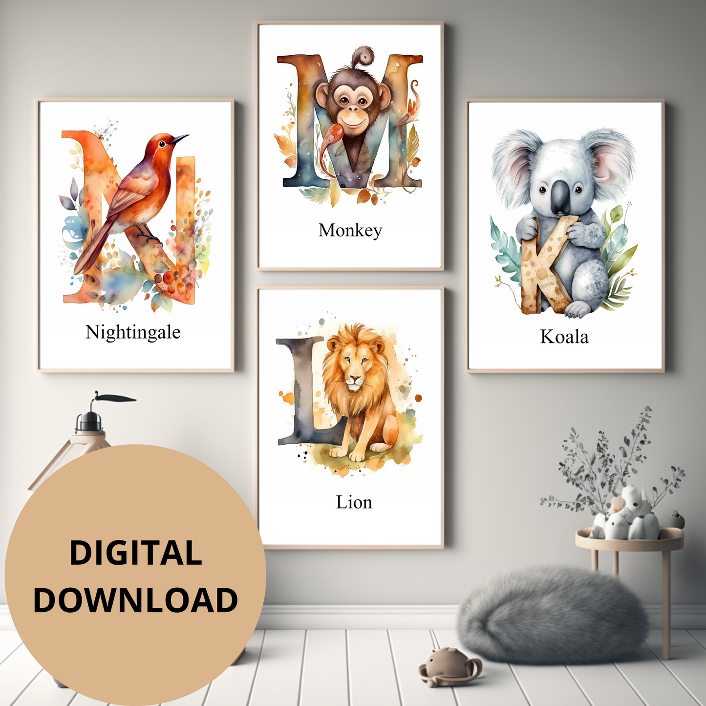 Animal Alphabet Nursery Prints