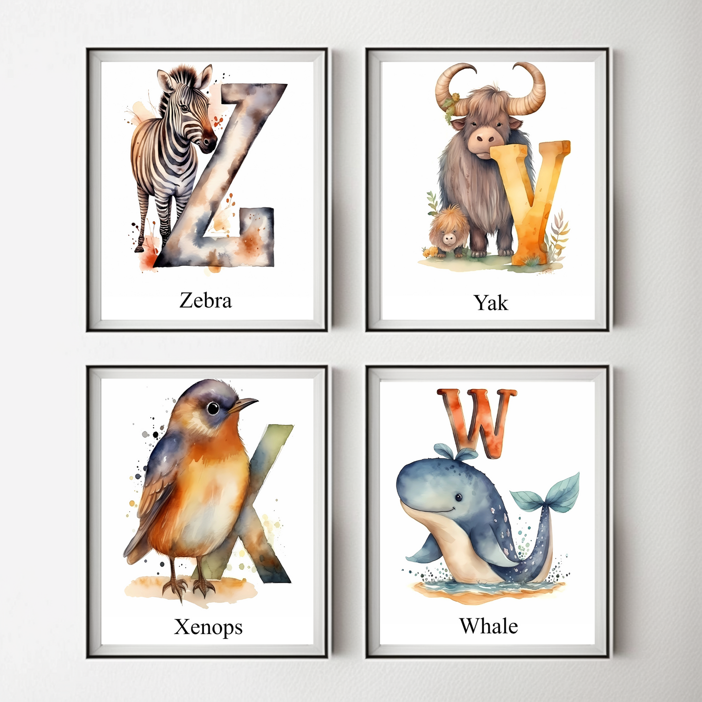 Animal Alphabet Nursery Prints