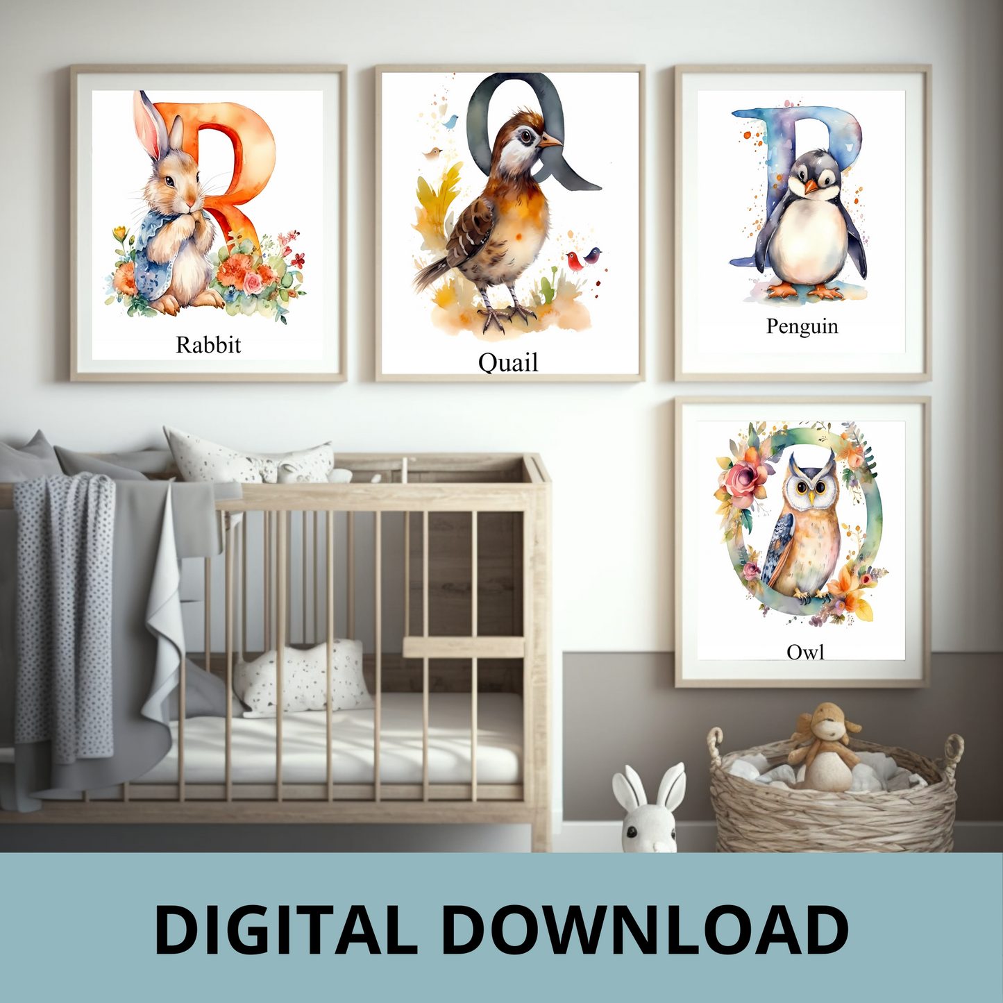 Animal Alphabet Nursery Prints