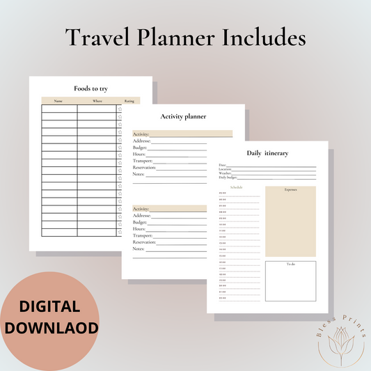 Travel Planner - Printable Pages